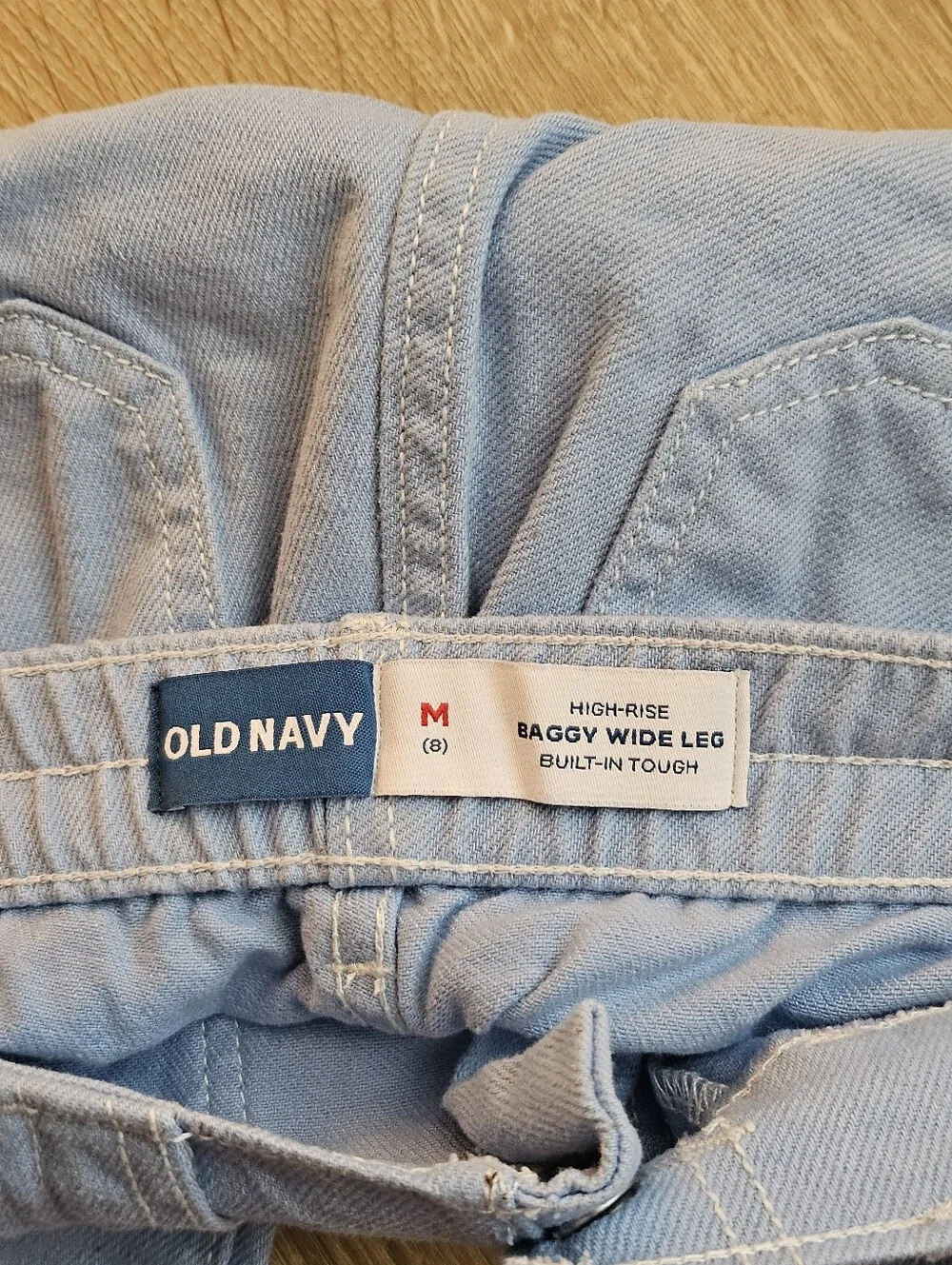 Old Navy Light Blue Wide-Leg Jeans with Patch Pockets Size M(8) Girl